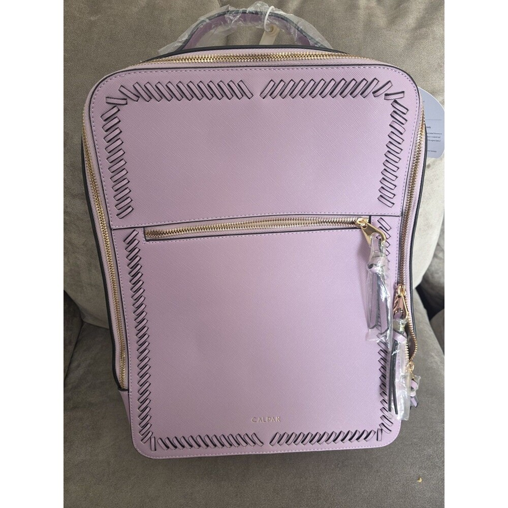 CALPAK Kaya 15" Laptop Backpack Lavender Vegan Leather Travel Work Bag NEW - Picture 10 of 11